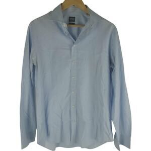 Armani Collezioni Long Sleeve Slim Fit Button Up Shirt Blue Size 42